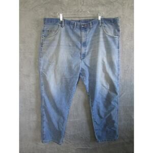 Vintage Wrangler Rugged Wear Jeans 44x32 Light Wash Relaxed Fit Distressed USA S